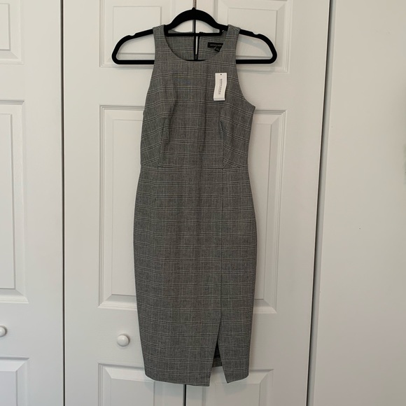 Banana Republic Plaid Bi-Stretch Racer Neck Sheath Dress Size 0 - Picture 5 of 7